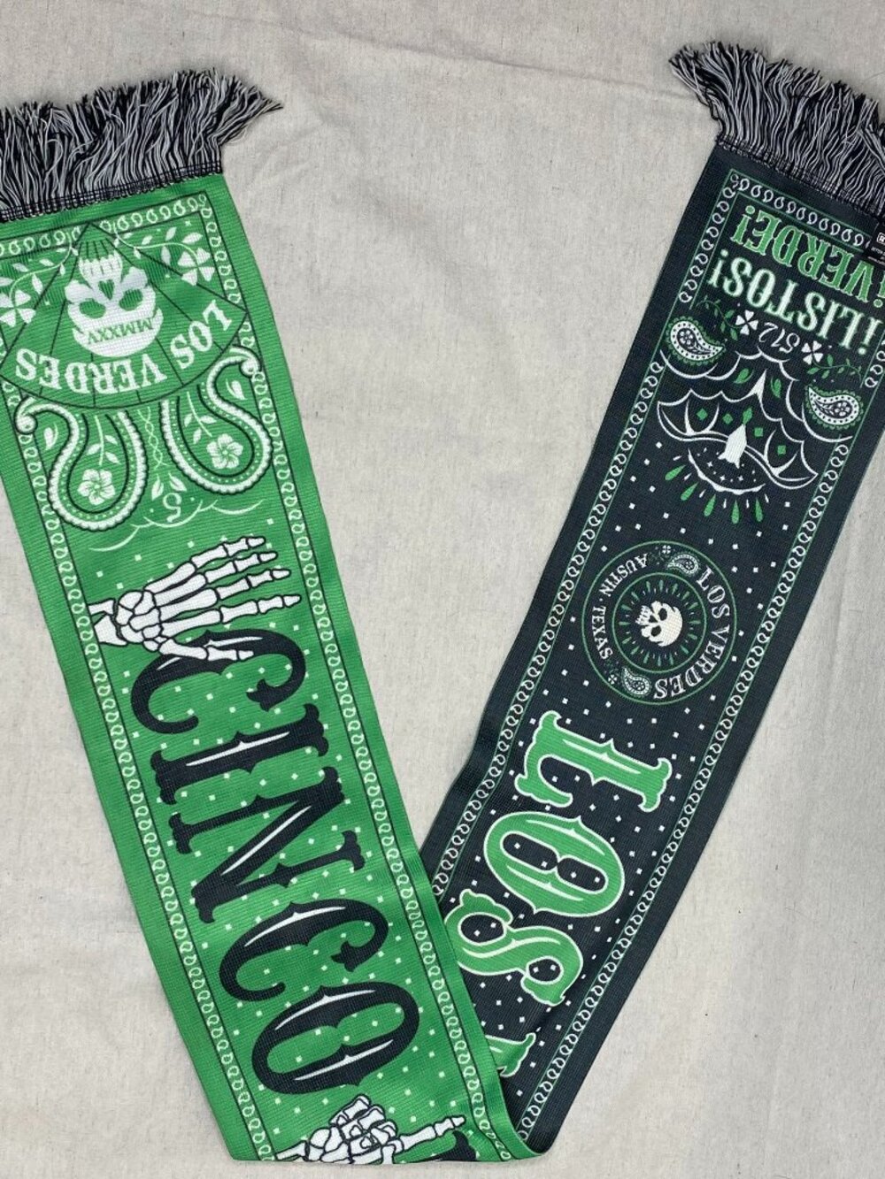 Austin Soccer FC Los Verdes Scarf Cinco Uno Dos Football MLS 52" Black Green Uni
